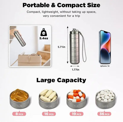🔥TODAY 49% OFF - Metal Travel Pill Organizer