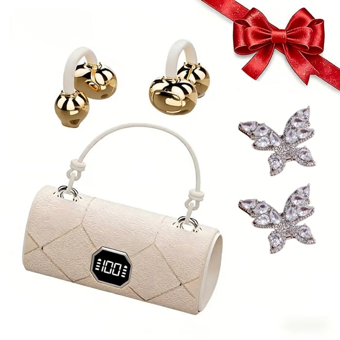 🎉Last Day Promotion 49% OFF💞Fashionable Clip-On Wireless Headphones with Handbag