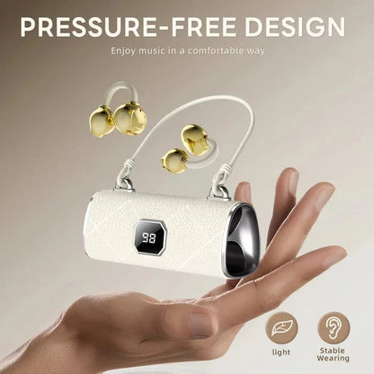 🎉Last Day Promotion 49% OFF💞Fashionable Clip-On Wireless Headphones with Handbag