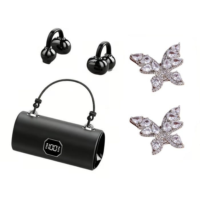 🎉Last Day Promotion 49% OFF💞Fashionable Clip-On Wireless Headphones with Handbag