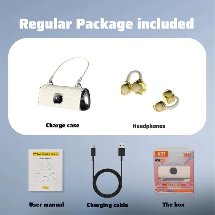 🎉Last Day Promotion 49% OFF💞Fashionable Clip-On Wireless Headphones with Handbag